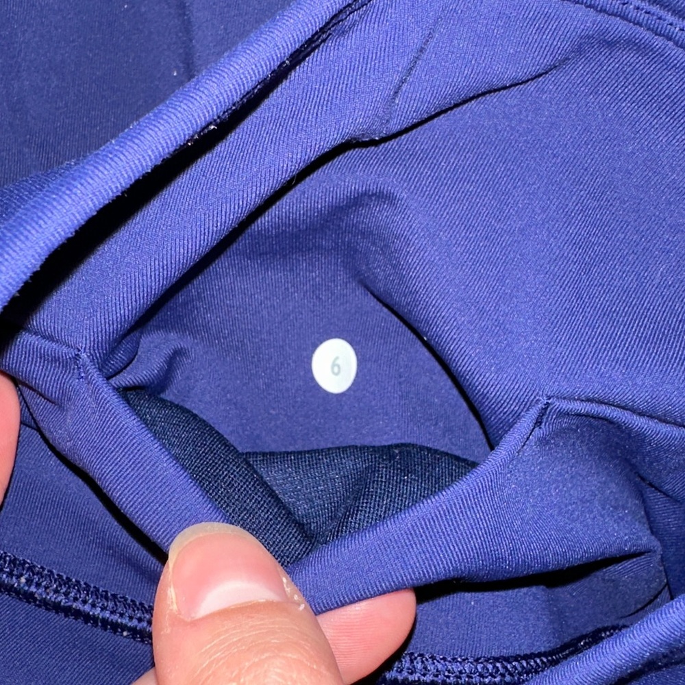 lululemon | Minimalist Crop Hero Blue High Rise Mesh Panel Criss Cross Straps 6 - Picture 12 of 16